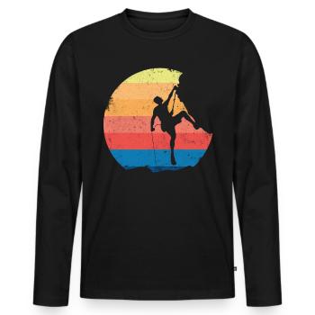 Free climbing Climbing Mountaineering Climbers - Men's Premium Organic Long Sleeve Shirt - black - Front - Nico (187cm)