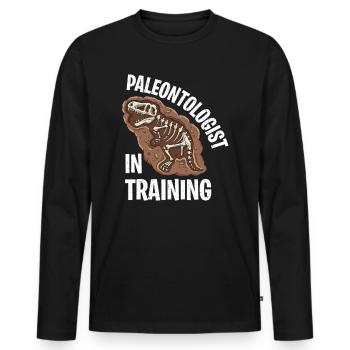 Paleontologist Paleontology - Men's Premium Organic Long Sleeve Shirt - black - Front - Nico (187cm)