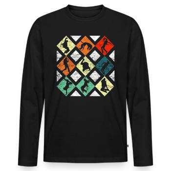Break Dance - T-shirt manches longues Premium bio Homme - noir - Devant - Nico (187cm)