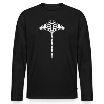 Tattoo polynesian mantra maori - T-shirt manches longues Premium bio Homme - noir - Devant - Nico (187cm)