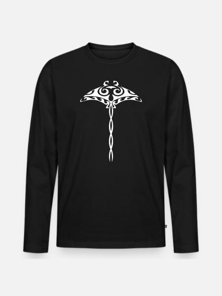 Tattoo polynesian mantra maori - Männer Premium Bio Langarmshirt - Schwarz
