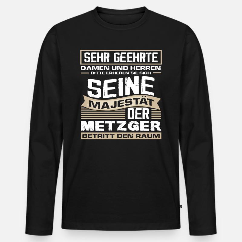 Fleischer Metzger - Männer Premium Bio Langarmshirt - Schwarz