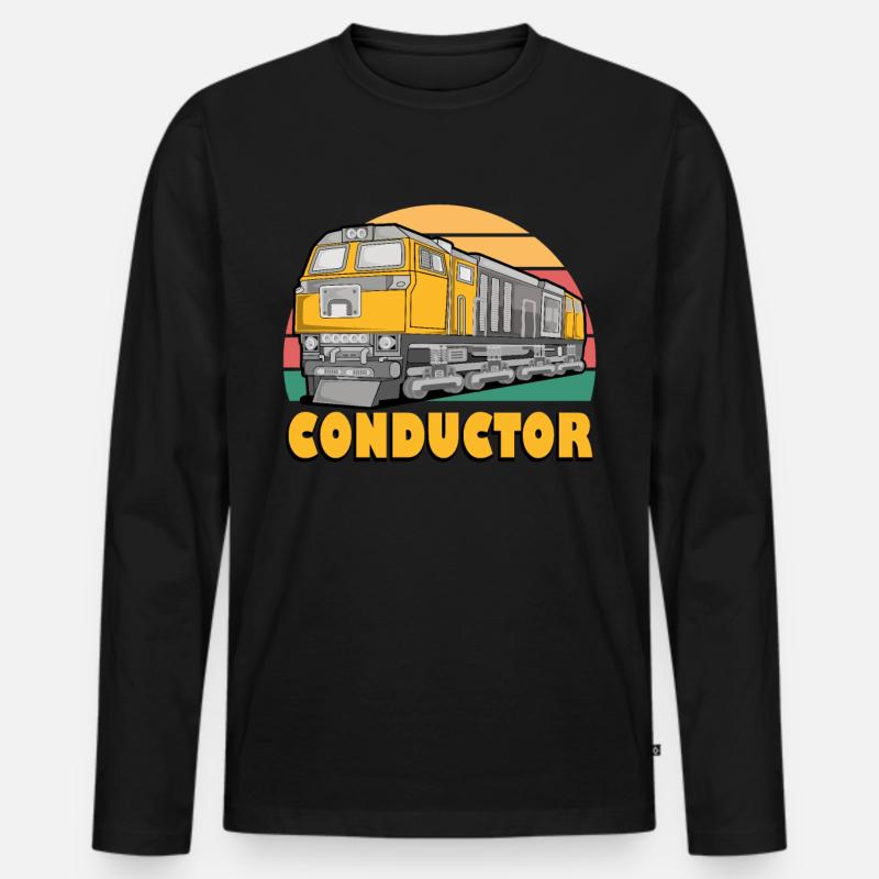 Zugführer - Männer Premium Bio Langarmshirt - Schwarz