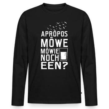 Norddeutschland Geschenk-Idee Plattdeutsch - Männer Premium Bio Langarmshirt - Schwarz - Vorne - Nico (187cm)