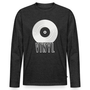 vinyle - T-shirt manches longues Premium bio Homme - anthracite chiné - Devant - Nico (187cm)