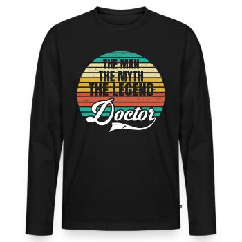 L'Homme Le Mythe Le Docteur Légende 2020 - T-shirt manches longues Premium bio Homme - noir - Devant - Nico (187cm)
