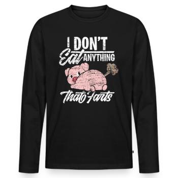 Animaux végétaliens - T-shirt manches longues Premium bio Homme - noir - Devant - Nico (187cm)