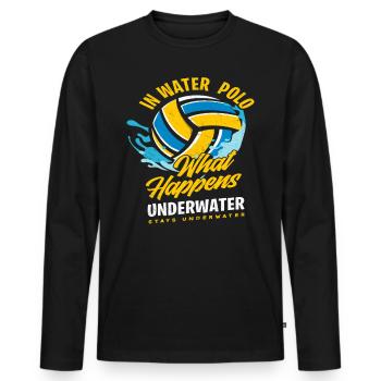Water Polo Under Water Gift Idea - Men's Premium Organic Long Sleeve Shirt - black - Front - Nico (187cm)