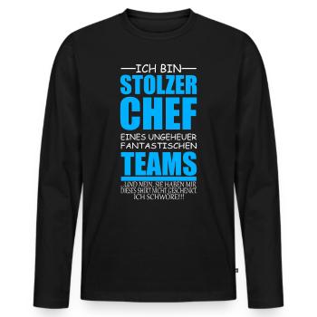 lustiges Chef Geschenk stolzer Chef Idee - Männer Premium Bio Langarmshirt - Schwarz - Vorne - Nico (187cm)