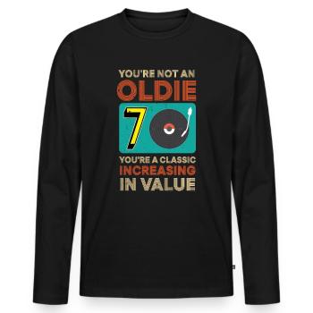 70. Geburtstag You're Not An Oldie November 1950 - Männer Premium Bio Langarmshirt - Schwarz - Vorne - Nico (187cm)