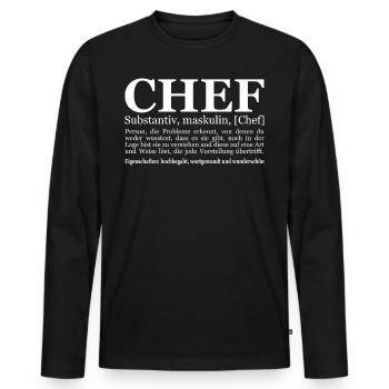 lustiges Chef Geschenk stolzer Chef Idee - Männer Premium Bio Langarmshirt - Schwarz - Vorne - Nico (187cm)