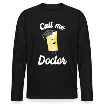 Call Me Doctor Graduation Vintage 2020 - Men's Premium Organic Long Sleeve Shirt - black - Front - Nico (187cm)