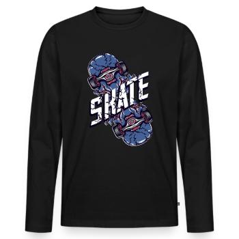 skateboard - Men's Premium Organic Long Sleeve Shirt - black - Front - Nico (187cm)