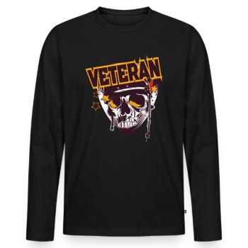 Veteran of the Army - Men's Premium Organic Long Sleeve Shirt - black - Front - Nico (187cm)