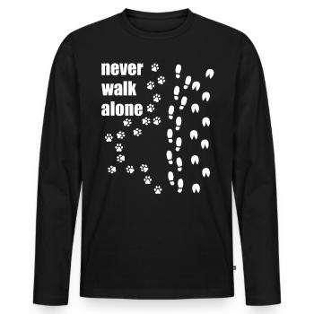 lustiges Hunde Spruch Geschenk Hund Pferd Pferde - Männer Premium Bio Langarmshirt - Schwarz - Vorne - Nico (187cm)