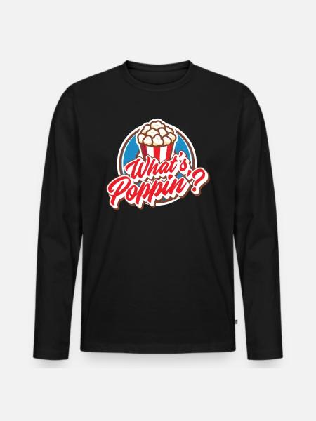 Popcorn - Men's Premium Organic Long Sleeve Shirt - black