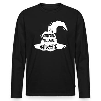 funny halloween saying gift idea witch witches - Men's Premium Organic Long Sleeve Shirt - black - Front - Nico (187cm)