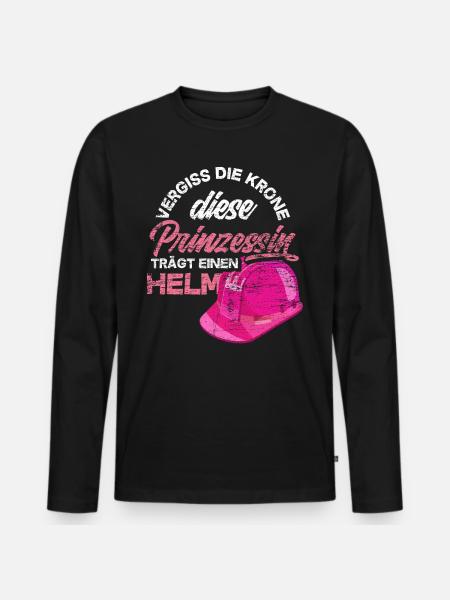 Gerüstbauerin Helm - Männer Premium Bio Langarmshirt - Schwarz