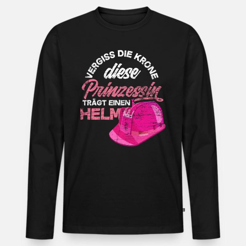 Gerüstbauerin Helm - Männer Premium Bio Langarmshirt - Schwarz