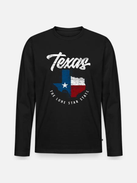 Texas State - Men's Premium Organic Long Sleeve Shirt - black
