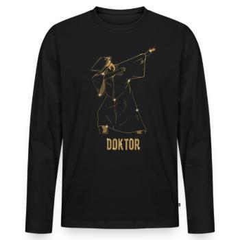 Dabbing Doktor Doktorhut Robe 2020 Doktortitel - Männer Premium Bio Langarmshirt - Schwarz - Vorne - Nico (187cm)
