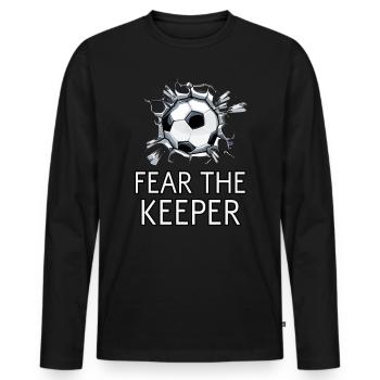 Gardien de but drôle disant football - T-shirt manches longues Premium bio Homme - noir - Devant - Nico (187cm)