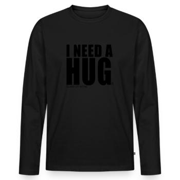Amateurs de vin Drôle blague de mots cadeau chemise - T-shirt manches longues Premium bio Homme - noir - Devant - Nico (187cm)