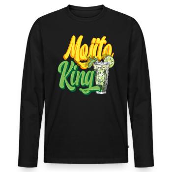 Mojito King - Men's Premium Organic Long Sleeve Shirt - black - Front - Nico (187cm)