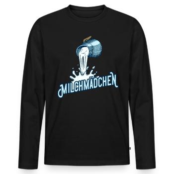 Milchmädchen Milchkanne Landwirtin - Männer Premium Bio Langarmshirt - Schwarz - Vorne - Nico (187cm)