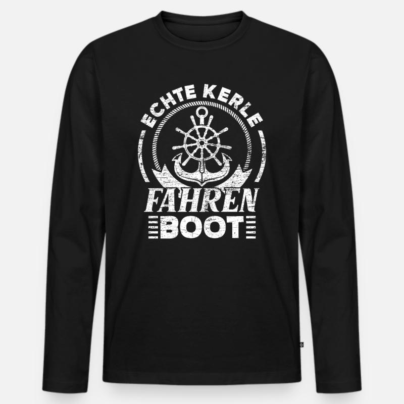 Boot Bootsführer - Männer Premium Bio Langarmshirt - Schwarz