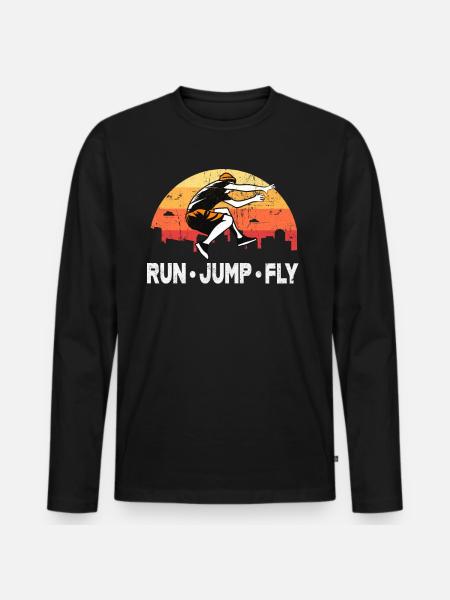 Parkour Run Jump Fly - Männer Premium Bio Langarmshirt - Schwarz
