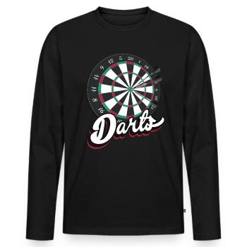 Cadeaux de fléchettes vintage - T-shirt manches longues Premium bio Homme - noir - Devant - Nico (187cm)