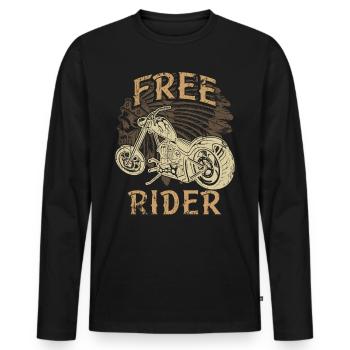 American biker Indian motorcycle - Men's Premium Organic Long Sleeve Shirt - black - Front - Nico (187cm)
