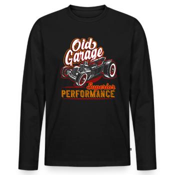 Ancien garage Hot Rod Californie - T-shirt manches longues Premium bio Homme - noir - Devant - Nico (187cm)