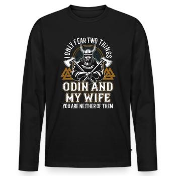 Viking disant Odin Nordmann - T-shirt manches longues Premium bio Homme - noir - Devant - Nico (187cm)