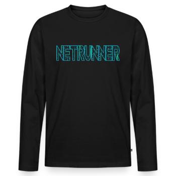 Netrunner Netzwerk Admin Administrator Informatik - Männer Premium Bio Langarmshirt - Schwarz - Vorne - Nico (187cm)