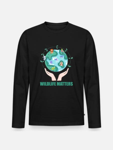 funny conservation environment gift idea - Men's Premium Organic Long Sleeve Shirt - black