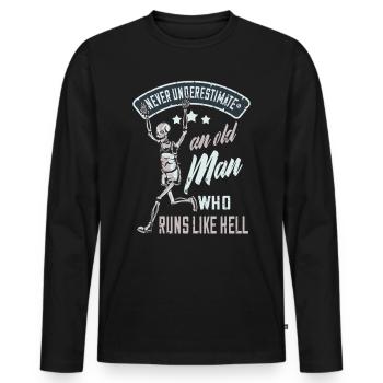 En cours d'exécution sport en cours d'exécution drôle disant coureur vieil homme - T-shirt manches longues Premium bio Homme - noir - Devant - Nico (187cm)