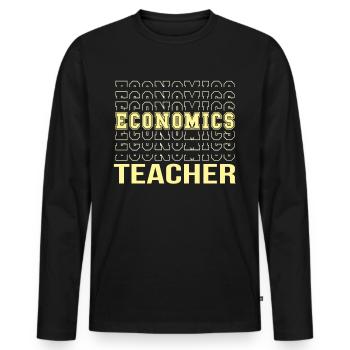 Ökonom Wirtschaft Wirtschaftslehrer Geschenk - Männer Premium Bio Langarmshirt - Schwarz - Vorne - Nico (187cm)