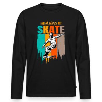 Skateboard skateboard vintage cadeau de patineur - T-shirt manches longues Premium bio Homme - noir - Devant - Nico (187cm)