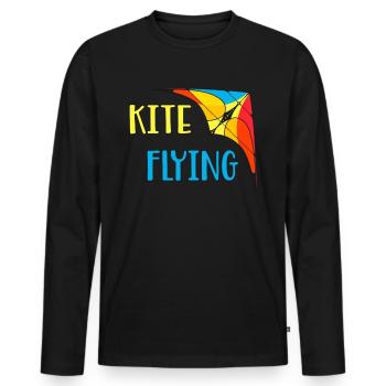 Hang gliding kite stunt kite gift - Men's Premium Organic Long Sleeve Shirt - black - Front - Nico (187cm)