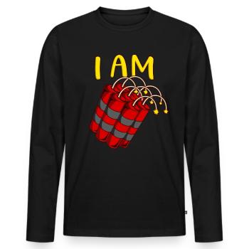 I'm dynamite Motivational quote Positivity - Men's Premium Organic Long Sleeve Shirt - black - Front - Nico (187cm)