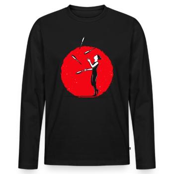 Jonglieren Jonglage Artisten Jongleur - Männer Premium Bio Langarmshirt - Schwarz - Vorne - Nico (187cm)