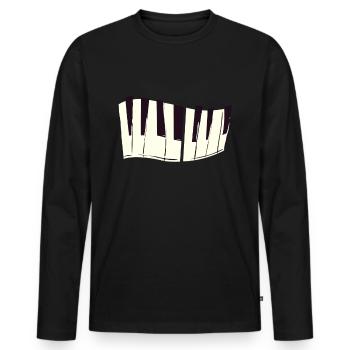 Piano piano keys keyboard pianist musician - Men's Premium Organic Long Sleeve Shirt - black - Front - Nico (187cm)