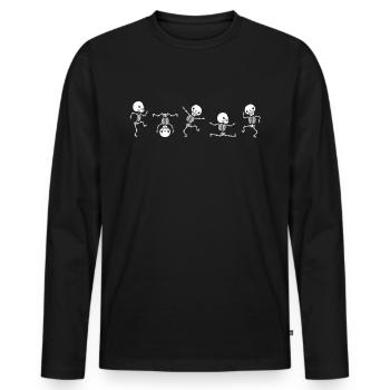 Cute skeletons dancing funny dance skull - Men's Premium Organic Long Sleeve Shirt - black - Front - Nico (187cm)