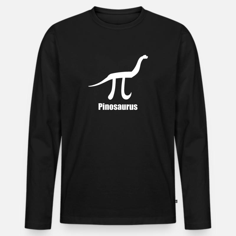 Mathe Mathematik Witz Mathelehrer Pinosaurus - Männer Premium Bio Langarmshirt - Schwarz
