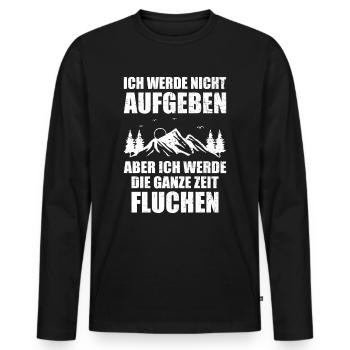 Winter Wandern Klettern ich werde nicht aufgeben - Männer Premium Bio Langarmshirt - Schwarz - Vorne - Nico (187cm)