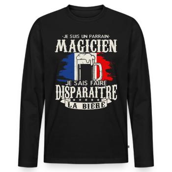 Pate Magier Bier - Männer Premium Bio Langarmshirt - Schwarz - Vorne - Nico (187cm)