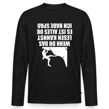 Climbing If you can read this everything is ok - Men's Premium Organic Long Sleeve Shirt - black - Front - Nico (187cm)