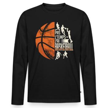 Basketteur Humour Cadeaux - T-shirt manches longues Premium bio Homme - noir - Devant - Nico (187cm)